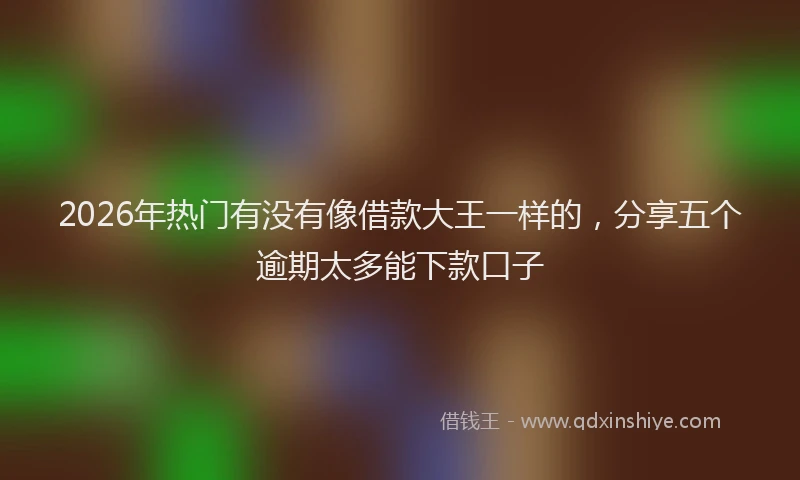 2026年热门有没有像借款大王一样的，分享五个逾期太多能下款口子