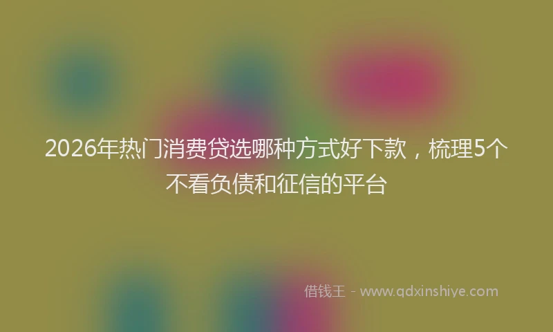 2026年热门消费贷选哪种方式好下款，梳理5个不看负债和征信的平台