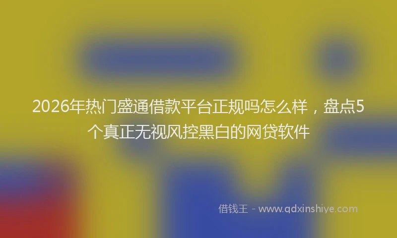 2026年热门盛通借款平台正规吗怎么样，盘点5个真正无视风控黑白的网贷软件