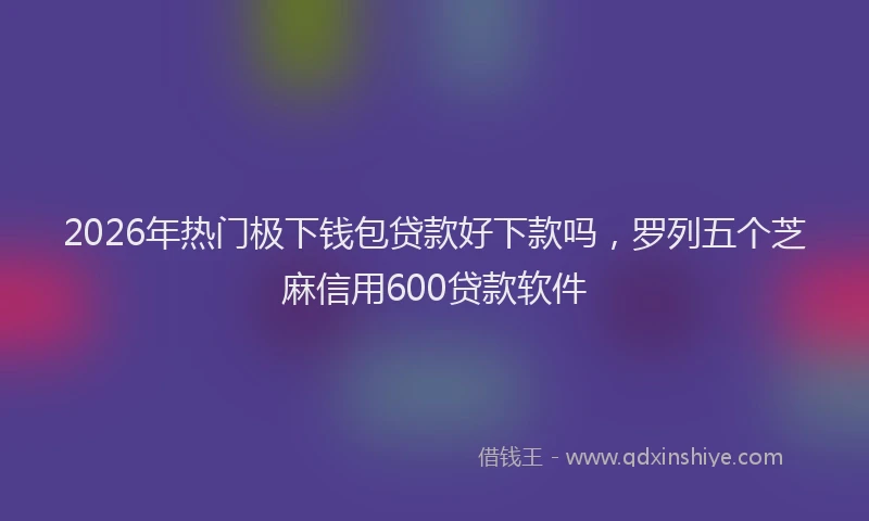 2026年热门极下钱包贷款好下款吗,罗列五个芝麻信用600贷款软件