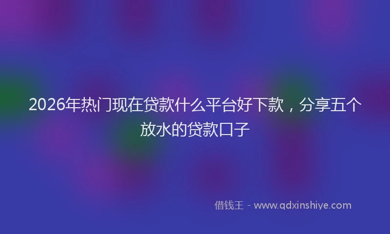 2026年热门现在贷款什么平台好下款,分享五个放水的贷款口子