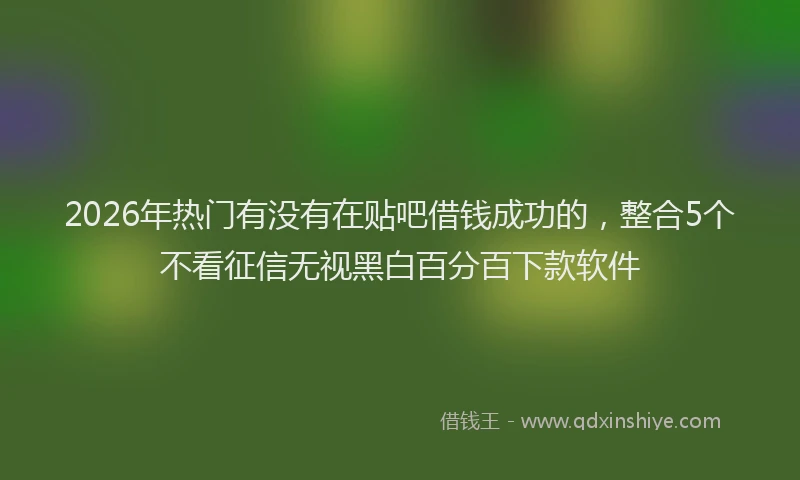 2026年热门有没有在贴吧借钱成功的，整合5个不看征信无视黑白百分百下款软件