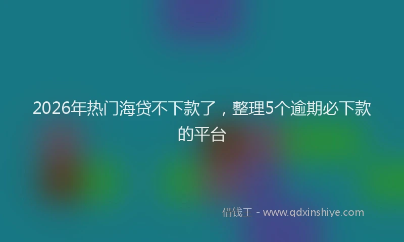 2026年热门海贷不下款了,整理5个逾期必下款的平台