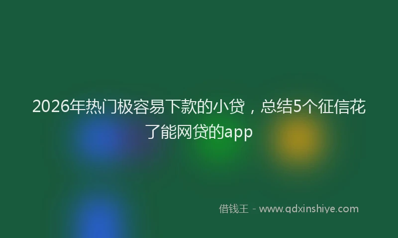 2026年热门极容易下款的小贷，总结5个征信花了能网贷的app