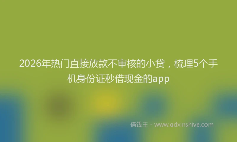 2026年热门直接放款不审核的小贷，梳理5个手机身份证秒借现金的app