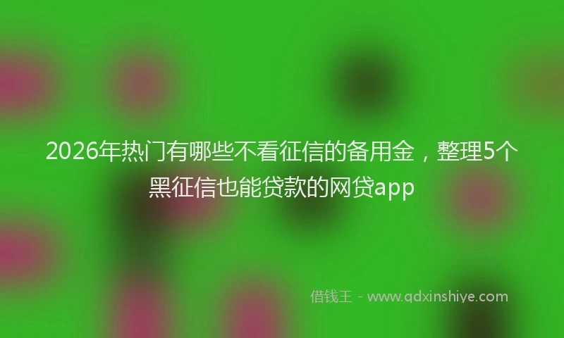2026年热门有哪些不看征信的备用金，整理5个黑征信也能贷款的网贷app