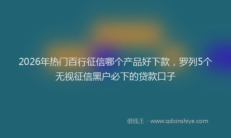 2026年热门百行征信哪个产品好下款，罗列5个无视征信黑户必下的贷款口子