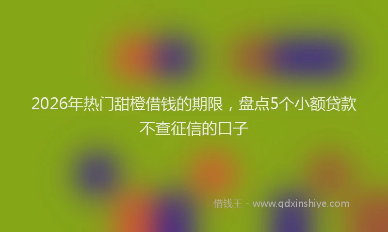 2026年热门甜橙借钱的期限，盘点5个小额贷款不查征信的口子