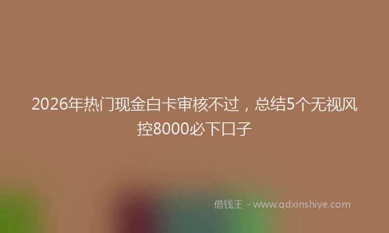 2026年热门现金白卡审核不过，总结5个无视风控8000必下口子