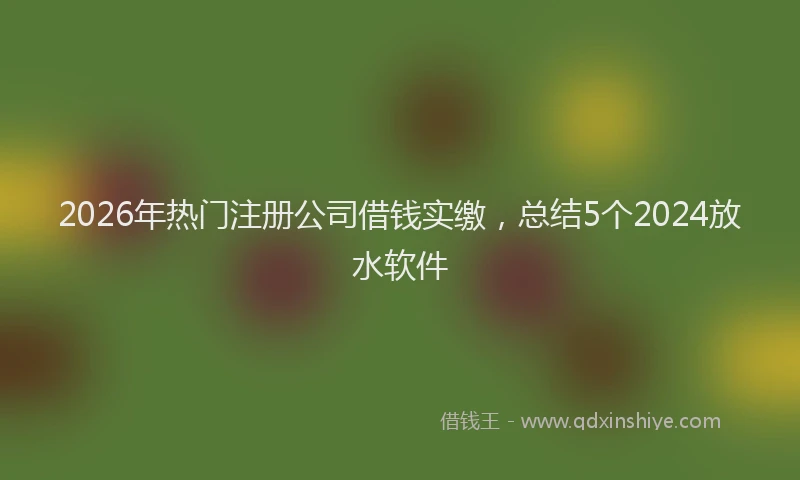 2026年热门注册公司借钱实缴，总结5个2024放水软件