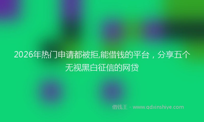 2026年热门申请都被拒,能借钱的平台，分享五个无视黑白征信的网贷