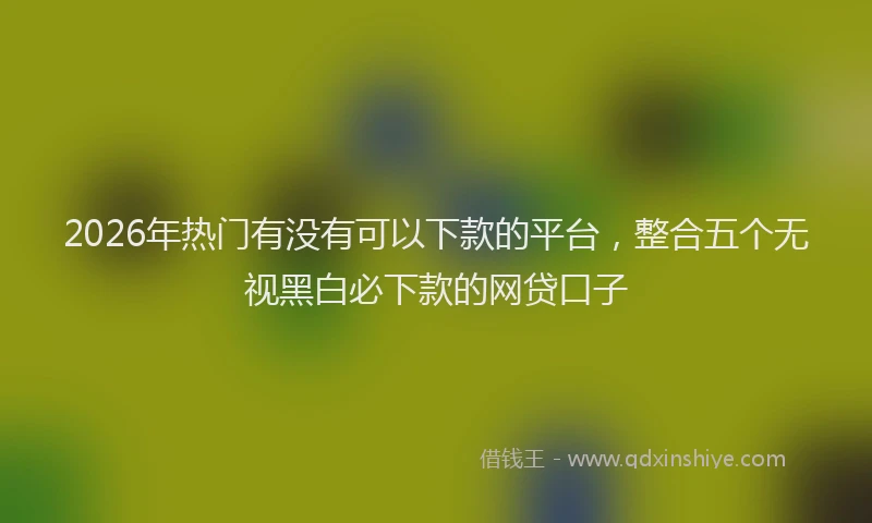 2026年热门有没有可以下款的平台,整合五个无视黑白必下款的网贷口子