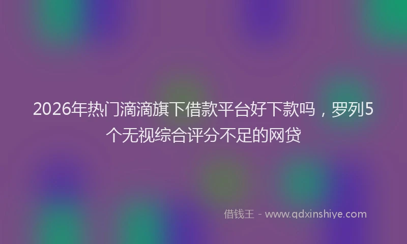 2026年热门滴滴旗下借款平台好下款吗，罗列5个无视综合评分不足的网贷