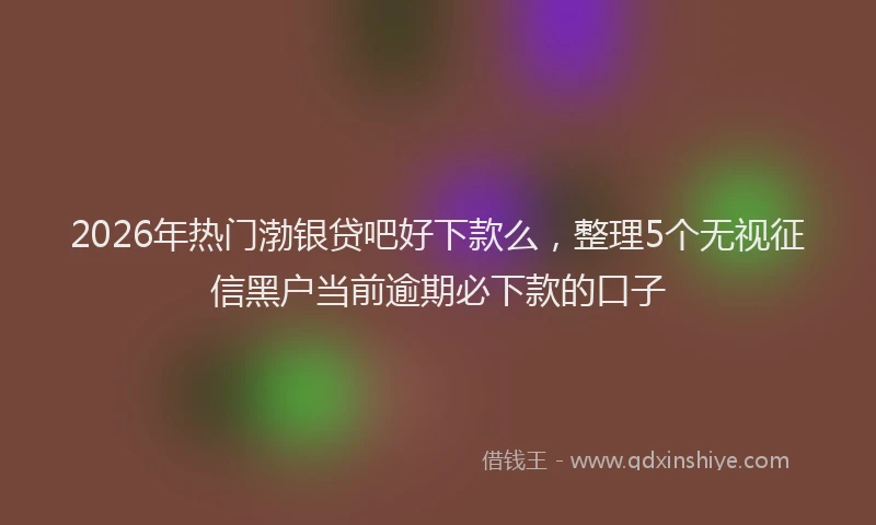 2026年热门渤银贷吧好下款么，整理5个无视征信黑户当前逾期必下款的口子