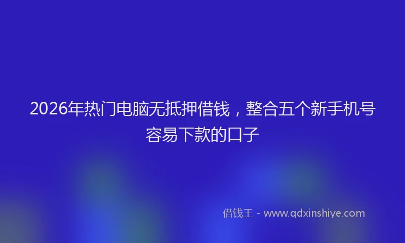 2026年热门电脑无抵押借钱，整合五个新手机号容易下款的口子