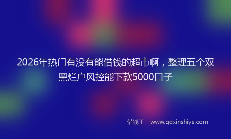 2026年热门有没有能借钱的超市啊，整理五个双黑烂户风控能下款5000口子