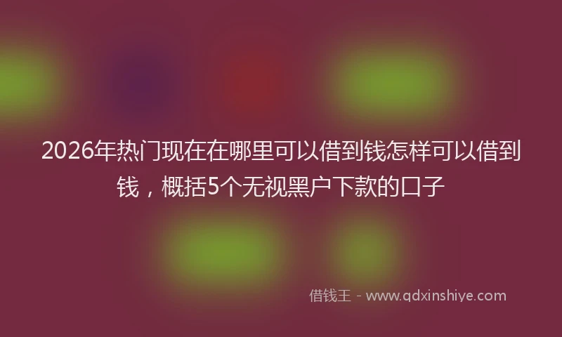 2026年热门现在在哪里可以借到钱怎样可以借到钱，概括5个无视黑户下款的口子