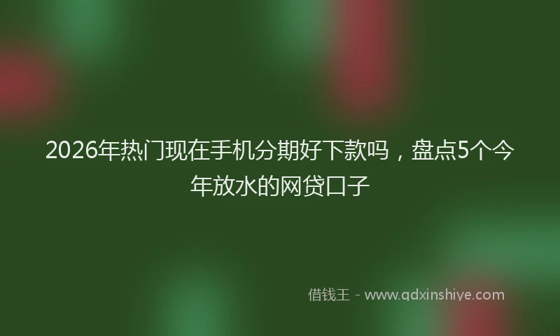 2026年热门现在手机分期好下款吗，盘点5个今年放水的网贷口子