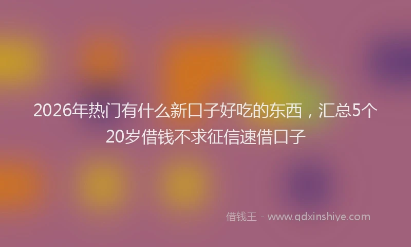 2026年热门有什么新口子好吃的东西，汇总5个20岁借钱不求征信速借口子