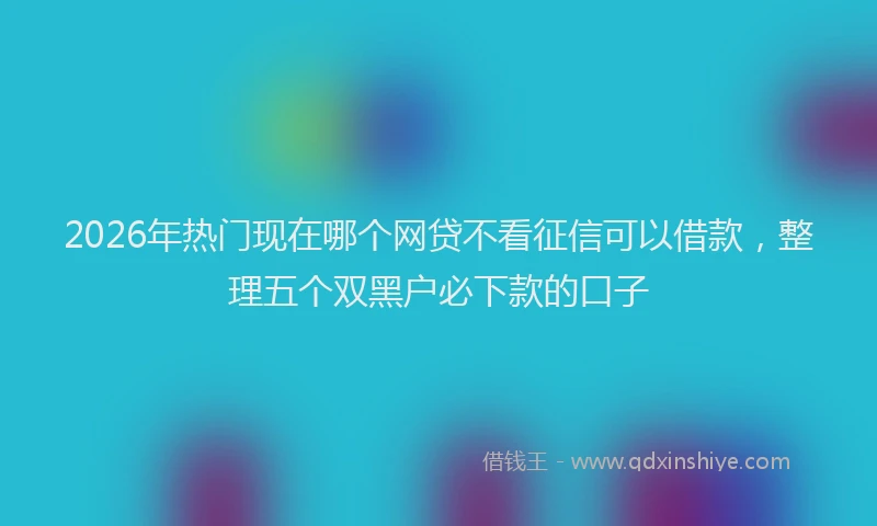 2026年热门现在哪个网贷不看征信可以借款，整理五个双黑户必下款的口子