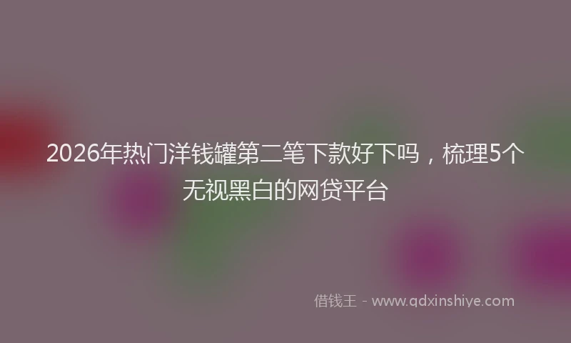 2026年热门洋钱罐第二笔下款好下吗，梳理5个无视黑白的网贷平台