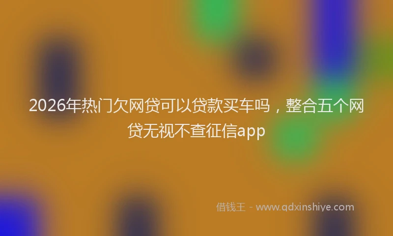 2026年热门欠网贷可以贷款买车吗，整合五个网贷无视不查征信app