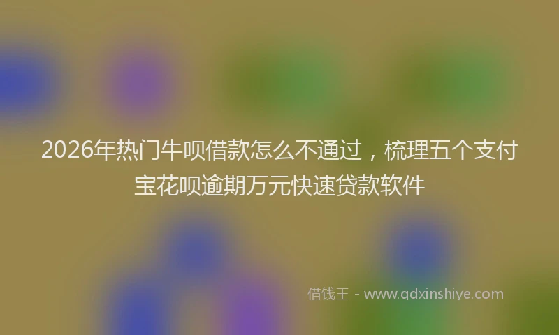 2026年热门牛呗借款怎么不通过，梳理五个支付宝花呗逾期万元快速贷款软件
