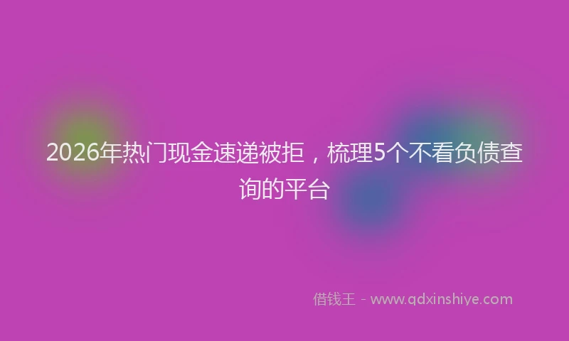 2026年热门现金速递被拒，梳理5个不看负债查询的平台