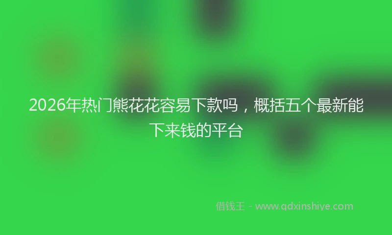 2026年热门熊花花容易下款吗，概括五个最新能下来钱的平台