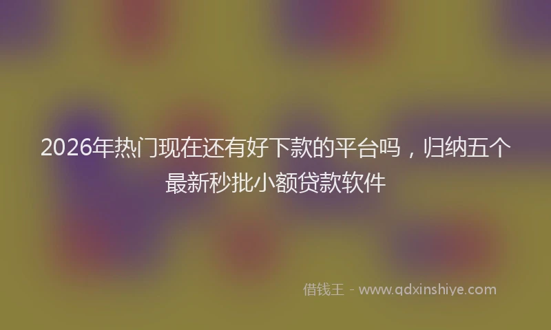 2026年热门现在还有好下款的平台吗,归纳五个最新秒批小额贷款软件