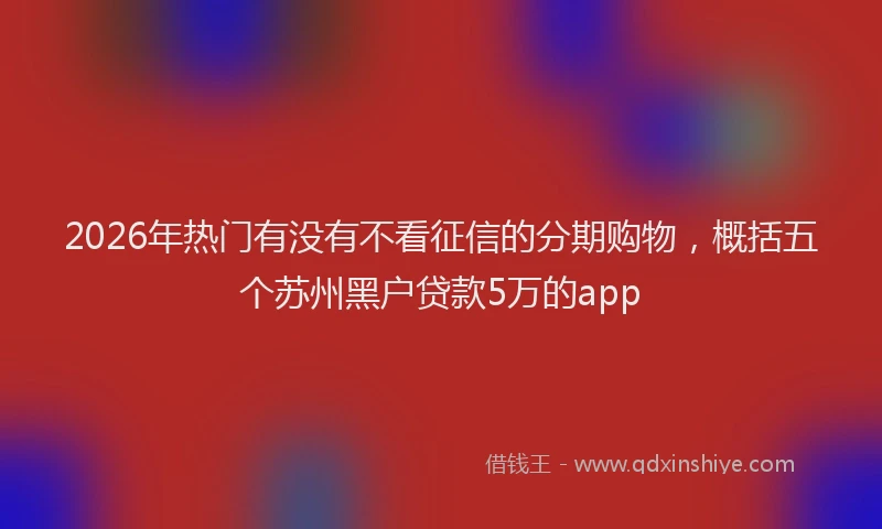 2026年热门有没有不看征信的分期购物，概括五个苏州黑户贷款5万的app