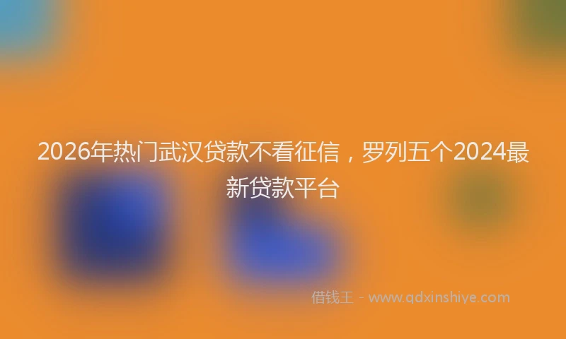 2026年热门武汉贷款不看征信，罗列五个2024最新贷款平台
