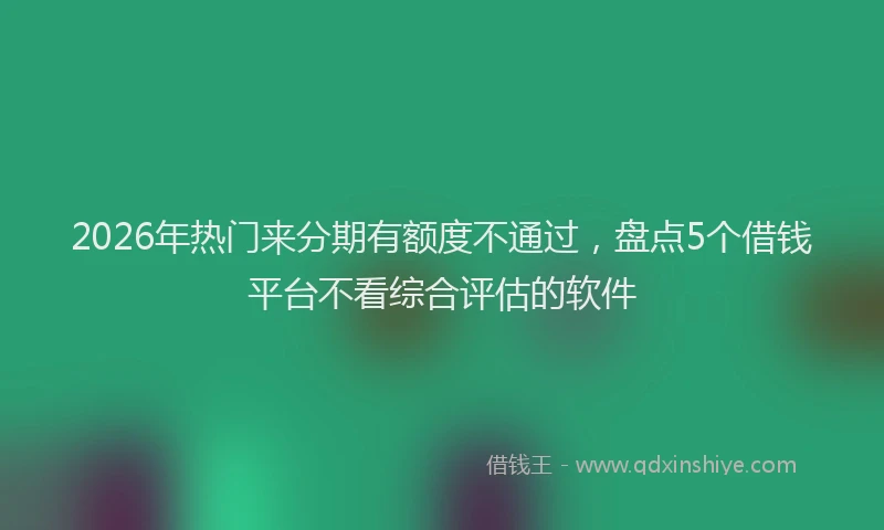 2026年热门来分期有额度不通过，盘点5个借钱平台不看综合评估的软件