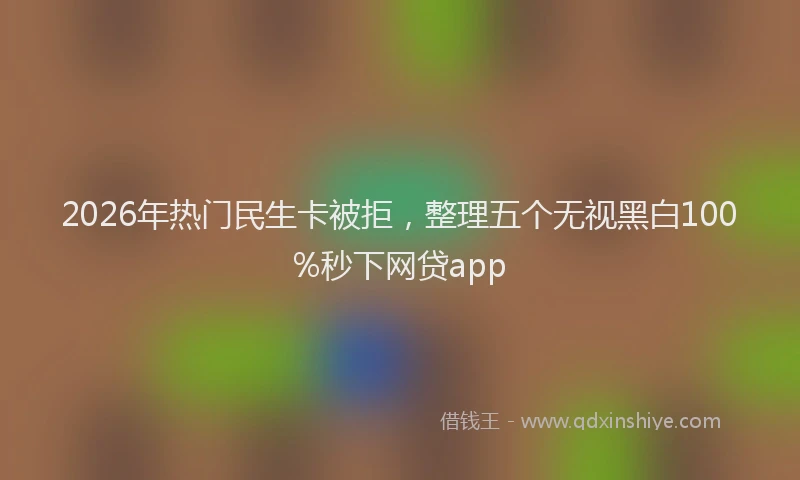 2026年热门民生卡被拒，整理五个无视黑白100%秒下网贷app