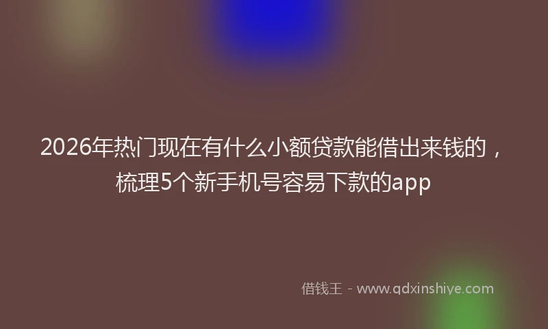 2026年热门现在有什么小额贷款能借出来钱的，梳理5个新手机号容易下款的app