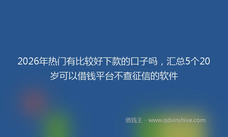 2026年热门有比较好下款的口子吗，汇总5个20岁可以借钱平台不查征信的软件