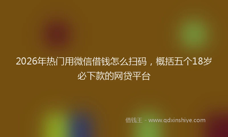 2026年热门用微信借钱怎么扫码，概括五个18岁必下款的网贷平台