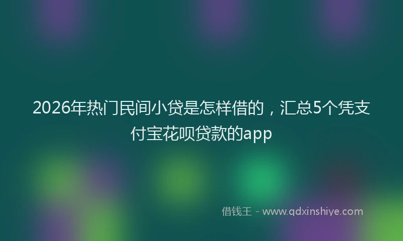 2026年热门民间小贷是怎样借的，汇总5个凭支付宝花呗贷款的app