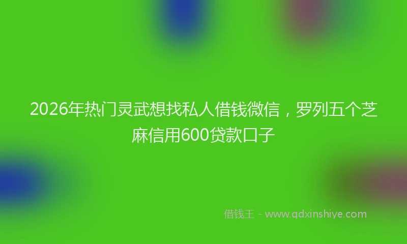 2026年热门灵武想找私人借钱微信，罗列五个芝麻信用600贷款口子