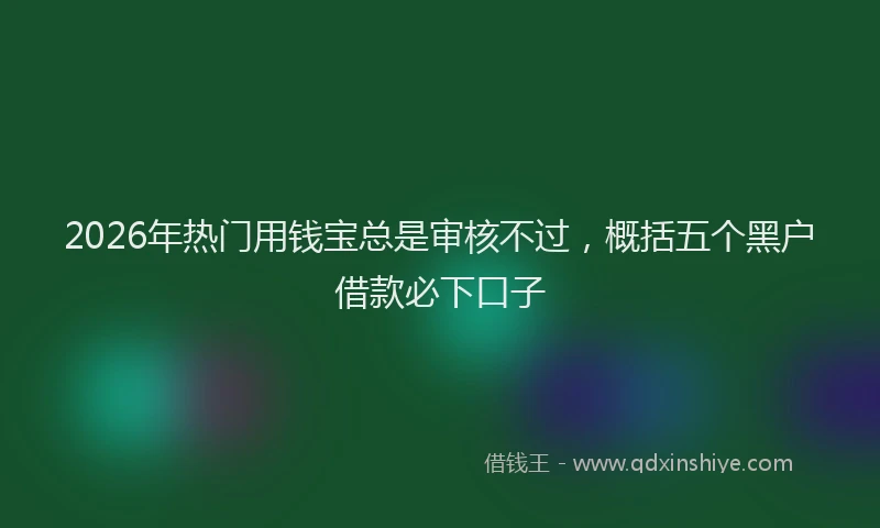 2026年热门用钱宝总是审核不过，概括五个黑户借款必下口子