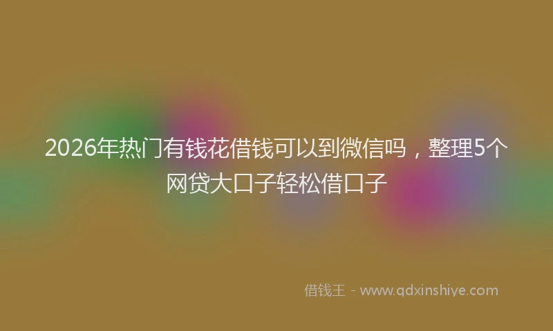 2026年热门有钱花借钱可以到微信吗,整理5个网贷大口子轻松借口子
