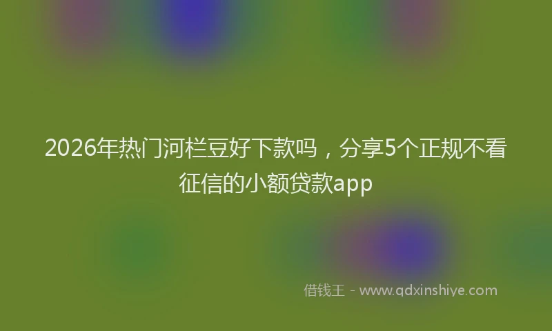 2026年热门河栏豆好下款吗，分享5个正规不看征信的小额贷款app