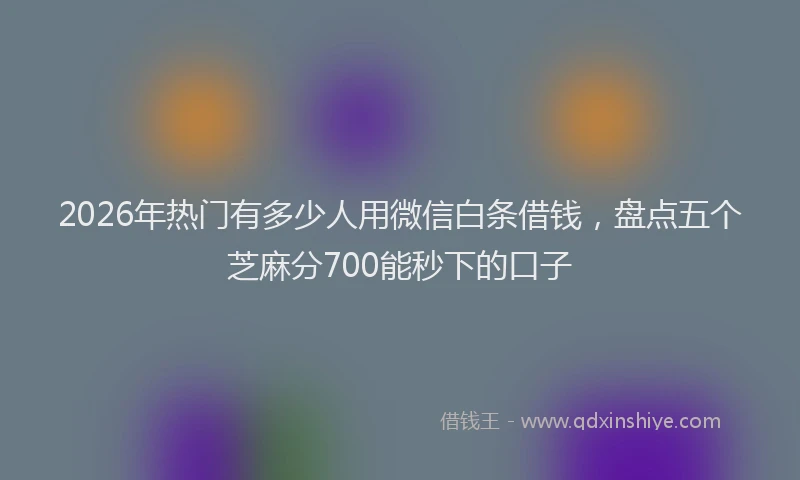 2026年热门有多少人用微信白条借钱，盘点五个芝麻分700能秒下的口子