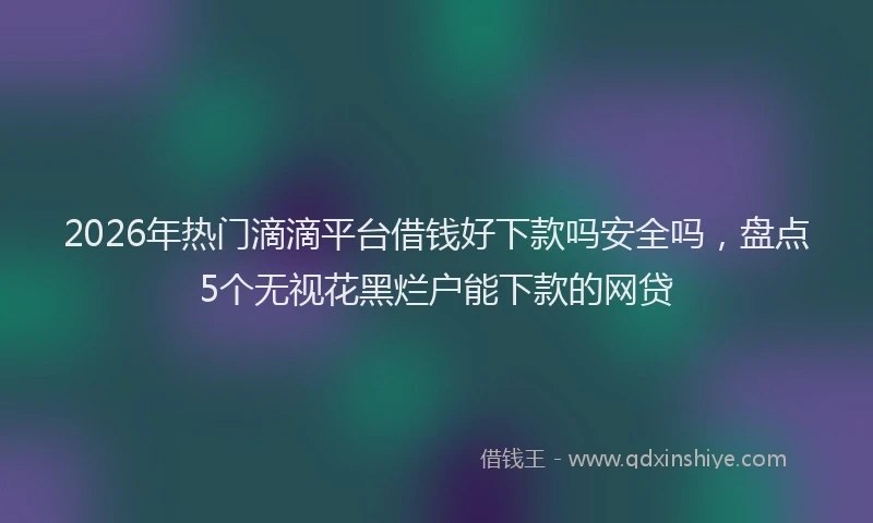2026年热门滴滴平台借钱好下款吗安全吗，盘点5个无视花黑烂户能下款的网贷