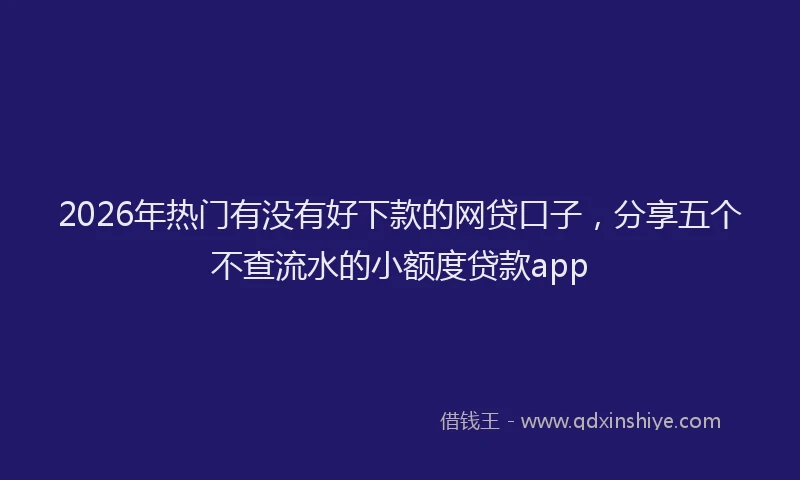 2026年热门有没有好下款的网贷口子，分享五个不查流水的小额度贷款app