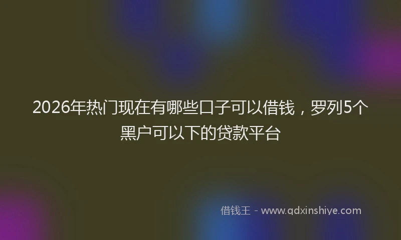2026年热门现在有哪些口子可以借钱,罗列5个黑户可以下的贷款平台