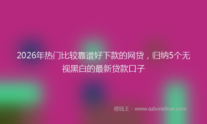 2026年热门比较靠谱好下款的网贷，归纳5个无视黑白的最新贷款口子