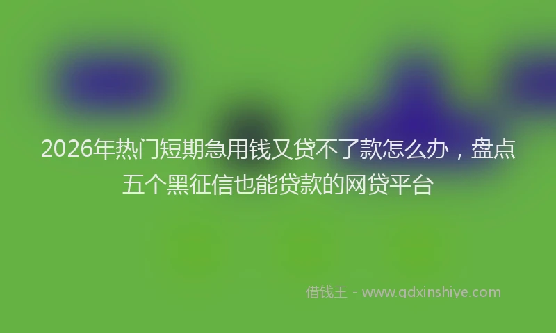 2026年热门短期急用钱又贷不了款怎么办，盘点五个黑征信也能贷款的网贷平台