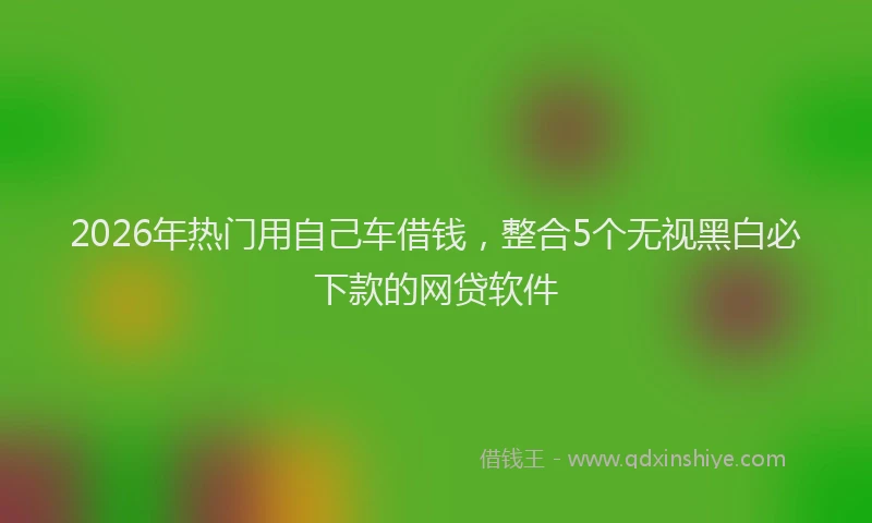 2026年热门用自己车借钱，整合5个无视黑白必下款的网贷软件