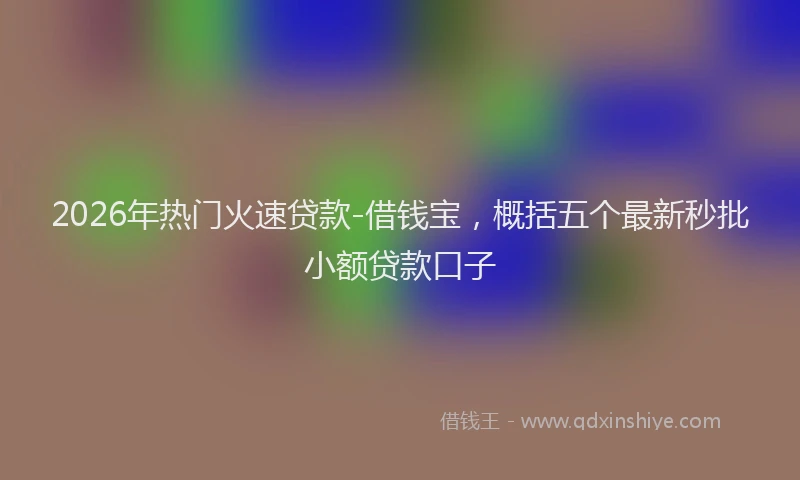 2026年热门火速贷款-借钱宝，概括五个最新秒批小额贷款口子